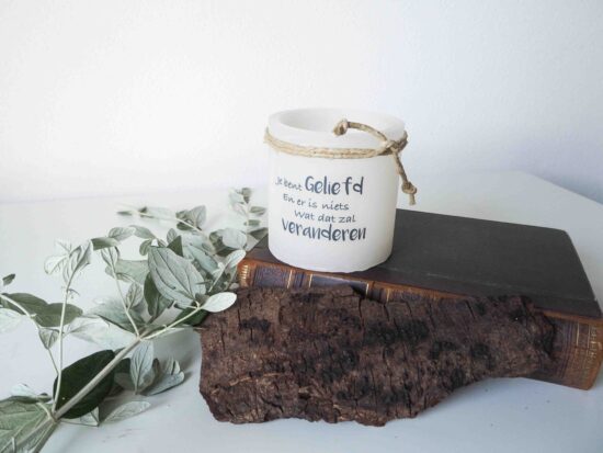 Windlicht S - Je bent geliefd - Ivoor