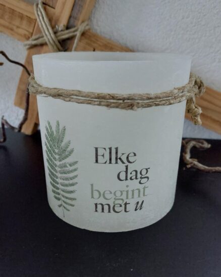 Windlicht S - Elke dag begint met U (urban)