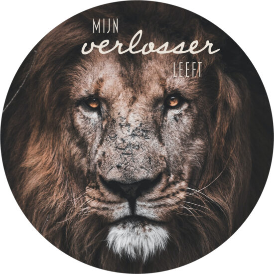 Muurcirkel Leeuw 25 cm - Mijn Verlosser leeft