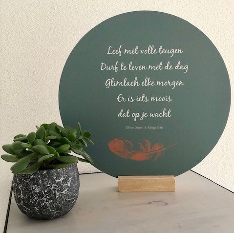 Muurcirkel Groen 35 cm - Leef met volle teugen