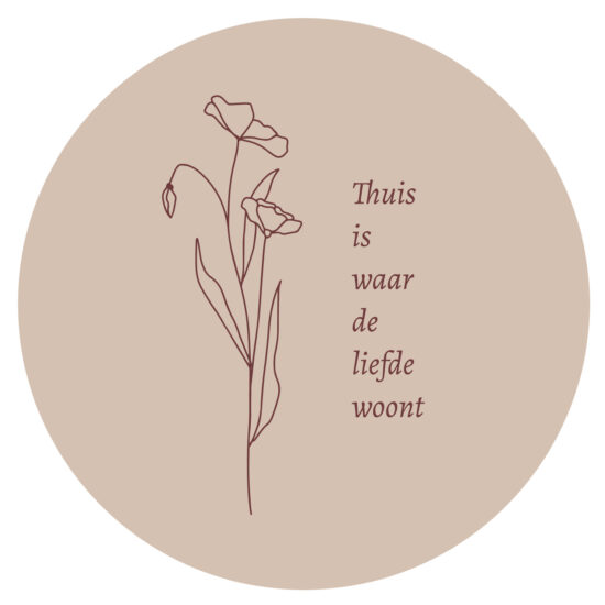 Muurcirkel  25 cm - Thuis is waar de liefde woont