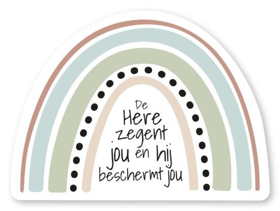 Muurvorm regenboog - De Here zegent jou..