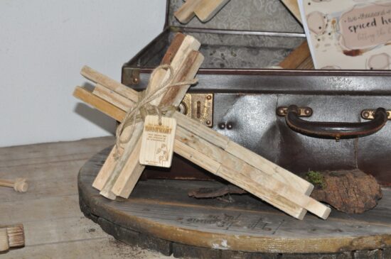 Houten kruis Authentiek Blank S