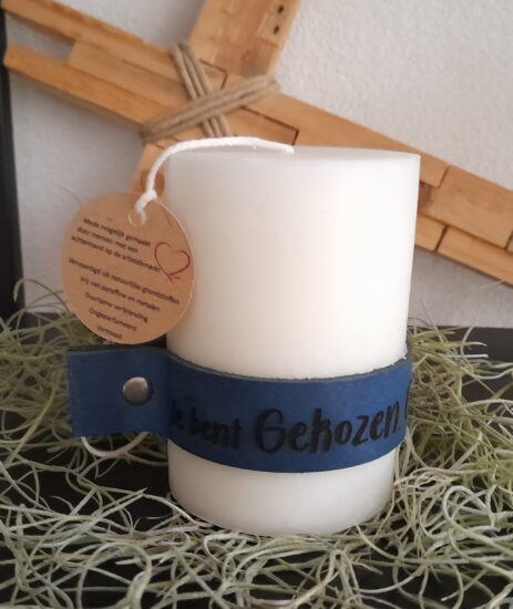 Stompkaars H&L met Leren band Blauw - Je bent gekozen, gedragen en geliefd