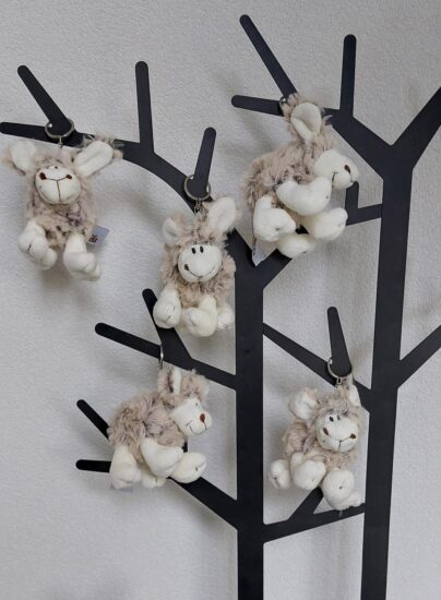 Tashanger/Sleutelhanger Schaap (set van 10 stuks)