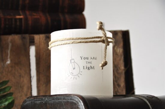 Windlicht S "You are the light" Ivoor