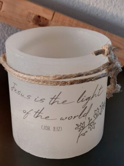 Windlicht S Jesus is the light - Ivoor