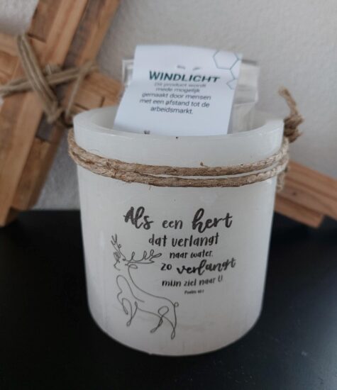 Windlicht S Als een hert dat verlang.., Ivoor