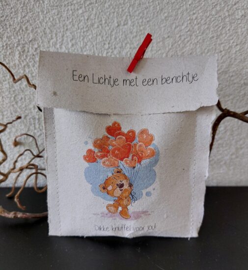 Lichtje met een berichtje - Dikke knuffel voor jou!