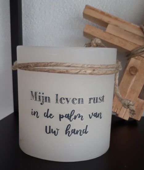 Windlicht S - Mijn leven rust in de palm van Uw hand - Ivoor