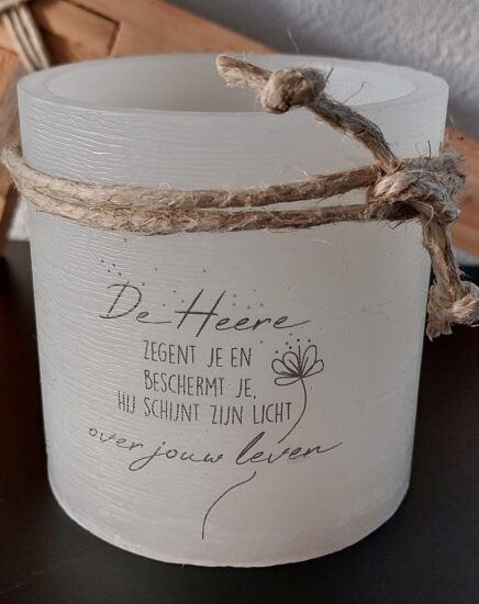 Windlicht S De Heere zegent je en beschermt je - Ivoor