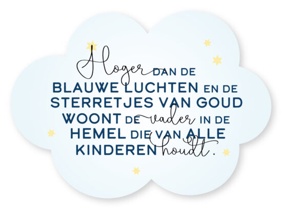 Muurvorm wolk - Hoger dan de blauwe luchten