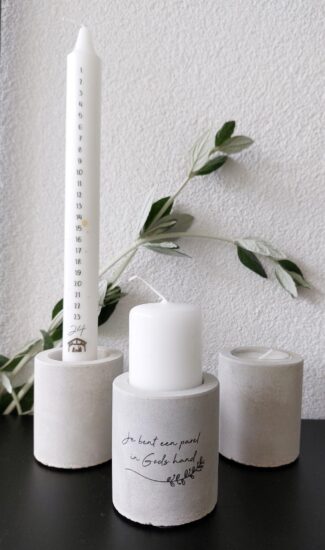 Kaarsenstandaard rustiek - Je bent een parel...(incl. mini stompkaars)