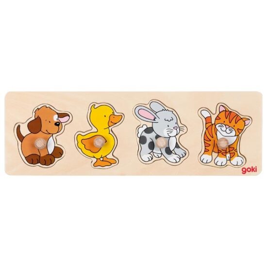 Inlegpuzzel klein babydieren - 4 st