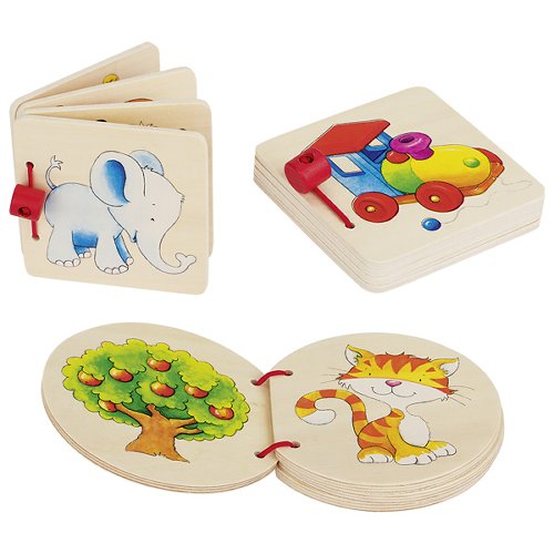 Houten prenten boekje (set van 3 ) - € 4,95 per stuk