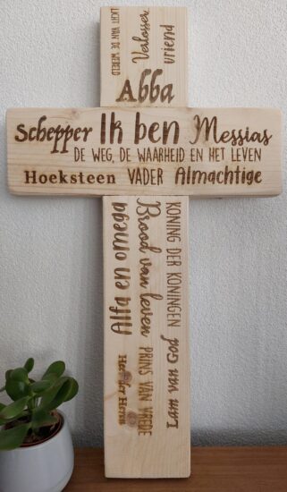 Houten Kruis Abba Vader M Blank