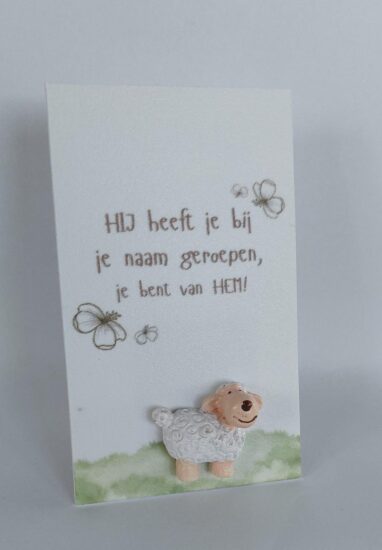 Wenskaarthouder magneet schaap - Hij heeft je bij je naam..