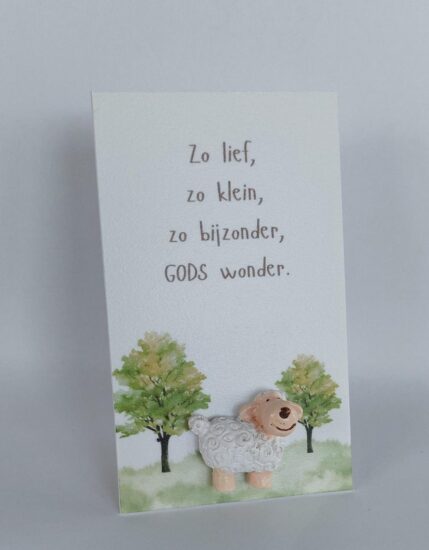 Wenskaarthouder magneet schaap - Zo lief, zo klein....