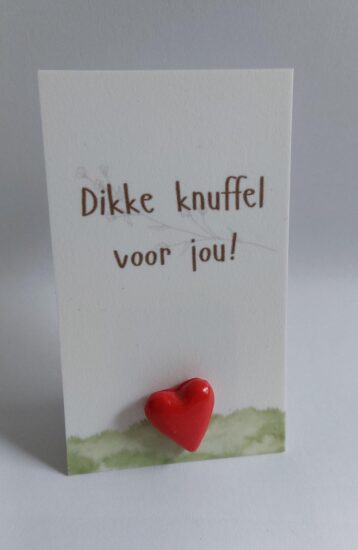 Wenskaarthouder magneet hart - Dikke knuffel