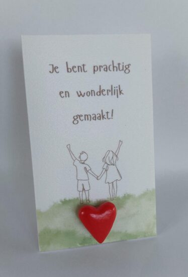 Wenskaarthouder magneet hart - Je bent prachting..