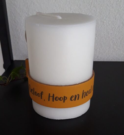 Stompkaars H&L met Leren band Oker - Geloof, hoop en heel veel liefde
