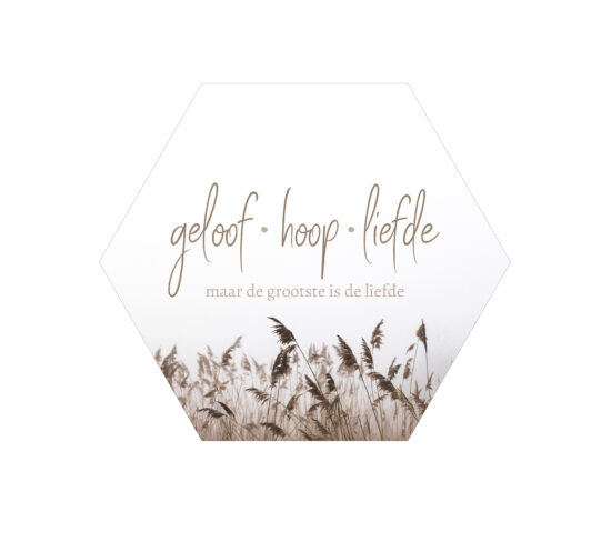 Muurcirkel Honingraat - Geloof, hoop, liefde