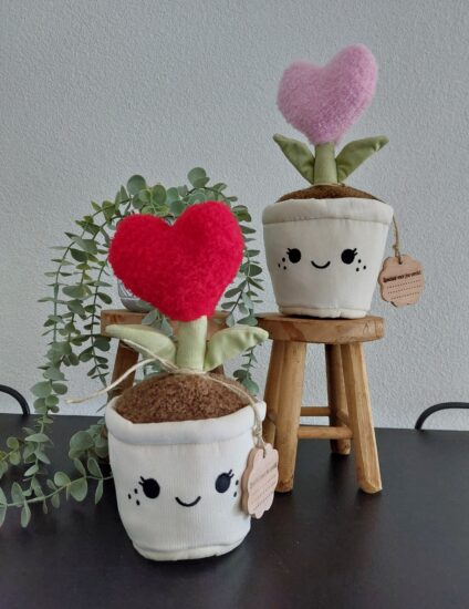 Knuffelplant hart - blij met jou! (incl. label) - set van 2 (consumentadviesprijs per stuk € 11,75)