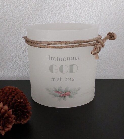 Windlicht S -Immanuel God met ons