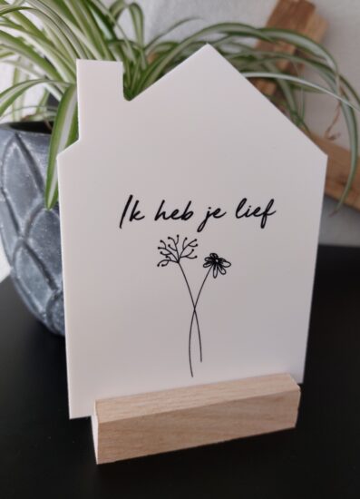 Huisje voor jou - Ik heb je lief (incl. standaard)